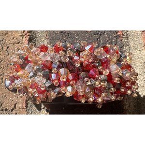 Red Crystal Banana Bead Hair Clip